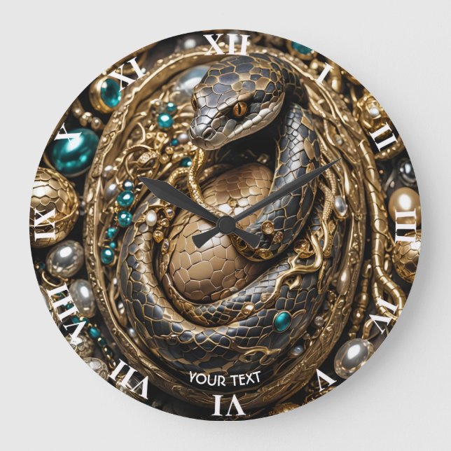Grande Horloge Ronde Imaginaire Oeufs mignons Serpent Bijoux (Recto)