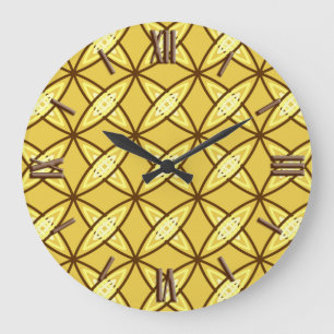 Grande Horloge Ronde Impression atomique moderne du milieu du siècle - 