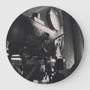 Grande Horloge Ronde Impression photographique de caméra de cinéma vint