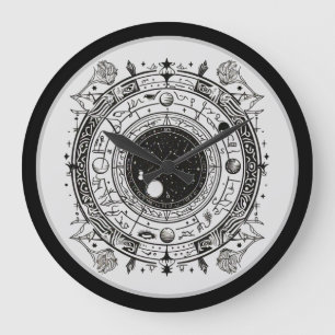 Grande Horloge Ronde Impressions célestes : Astrologie noire et blanche