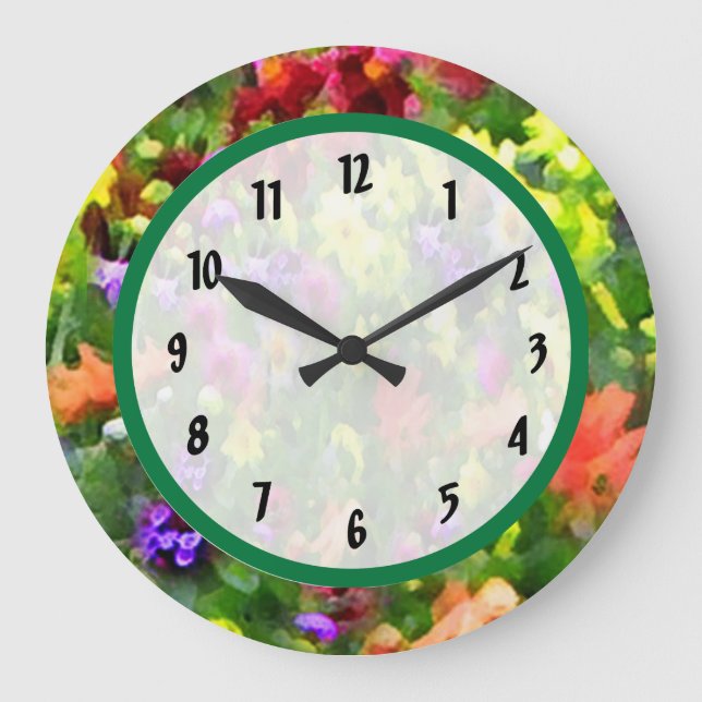 Grande Horloge Ronde Impressions florales (Recto)