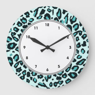 Grande Horloge Ronde Imprimante bleue et bleue