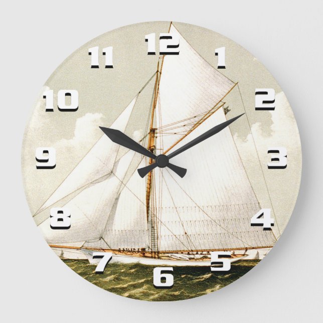 Grande Horloge Ronde Imprimer bateau (Recto)