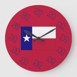 Grande Horloge Ronde Indicateur Texas Lone Star