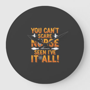 Grande Horloge Ronde Infirmière d'Halloween a tout vu Design_1