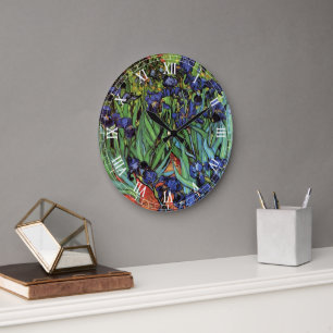 Grande Horloge Ronde Iris de Vincent van Gogh, Art ancien de jardin