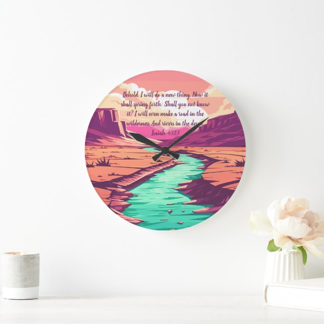 Grande Horloge Ronde Isaiah 43:19 Throw pillow River Desert (Maison)