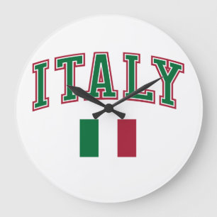 Grande Horloge Ronde Italie + Drapeau