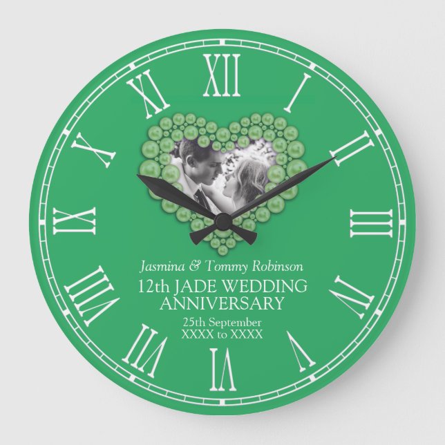 Grande Horloge Ronde Jade 12th wedding anniversary custom photo (Recto)
