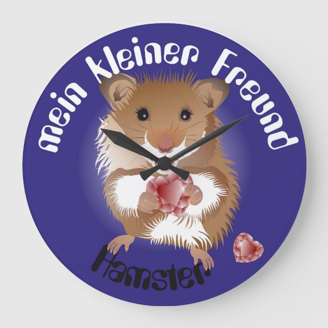 Grande Horloge Ronde J'adore ma montre de hamster (Recto)