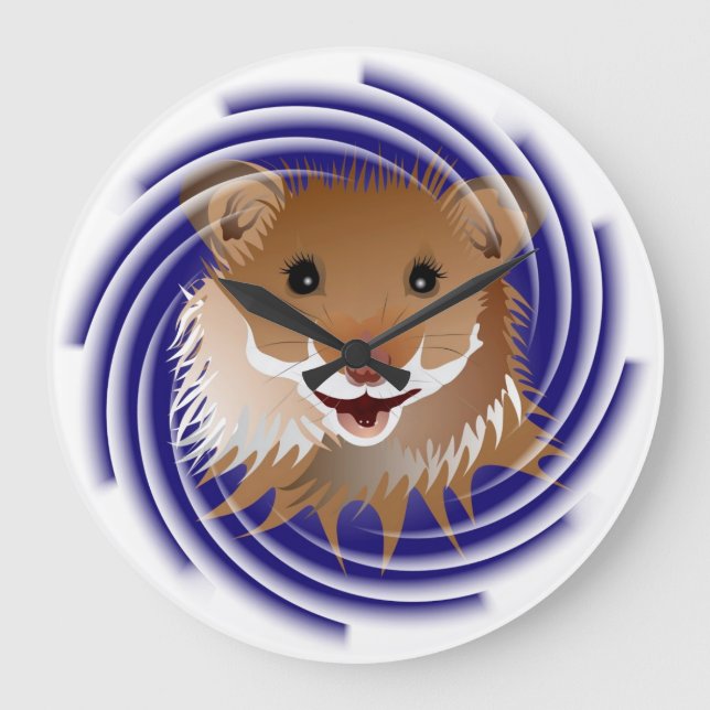 Grande Horloge Ronde J'adore ma montre de hamster (Recto)