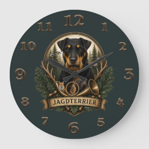 Grande Horloge Ronde Jagdterrier ,  Logo de chasse