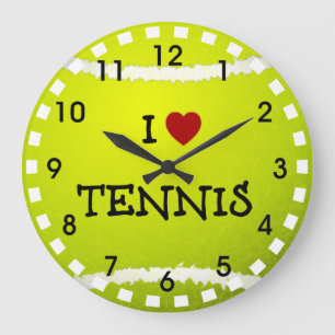 Grande Horloge Ronde J'aime le tennis - Balle de tennis