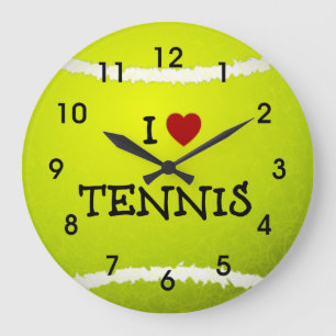 Grande Horloge Ronde J'aime le Tennis - Balle de Tennis