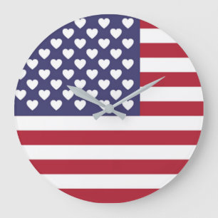 GRANDE HORLOGE RONDE J'AIME LES ÉTATS-UNIS D'AMÉRIQUE