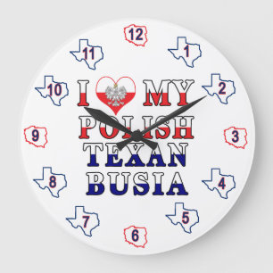 Grande Horloge Ronde J'Aime Ma Busia Texane Polonaise