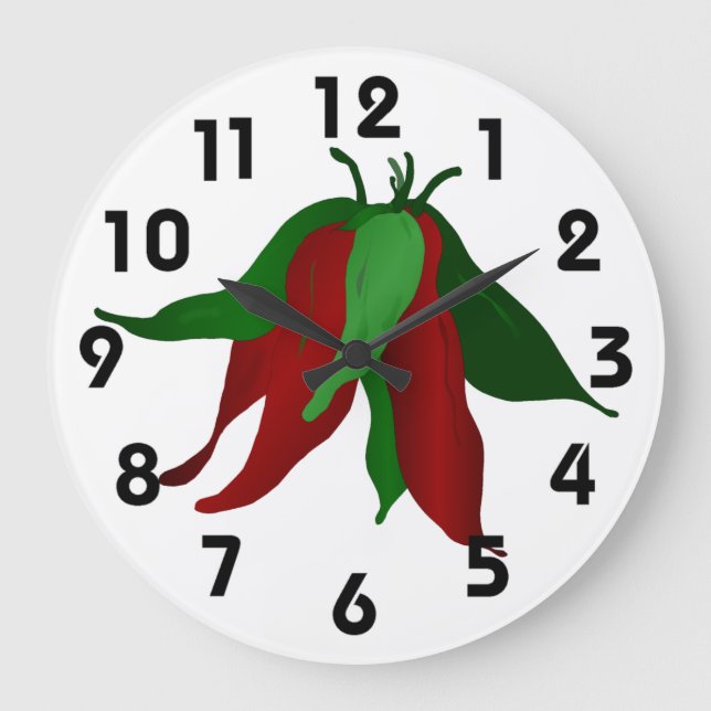 Grande Horloge Ronde Jalapeno Wall Clock (Recto)