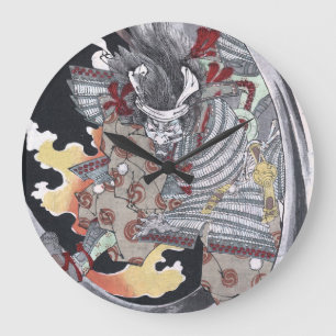 Grande Horloge Ronde Japonais Ukiyo-e Yokai Ghost par Yoshitoshi