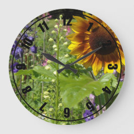 Grande Horloge Ronde Jardin Romantique Tournesols