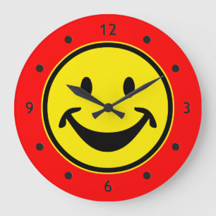 Grande Horloge Ronde Jaune amusant + votre dos. & idées