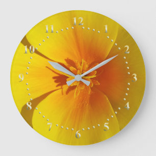 Grande Horloge Ronde jaune d'automne
