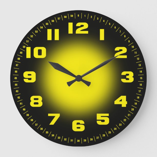Grande Horloge Ronde Jaune néon (Recto)