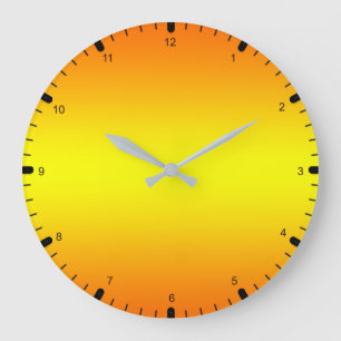 Grande Horloge Ronde Jaune orange