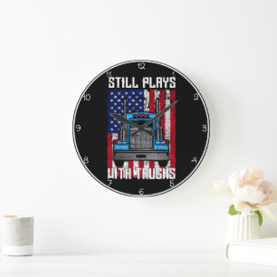 Grande Horloge Ronde Je Joue Toujours Avec Des Camions