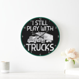 Grande Horloge Ronde Je Joue Toujours Avec Des Camions