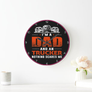 Grande Horloge Ronde Je suis papa et camionneur