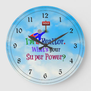 Grande Horloge Ronde Je suis un agent immobilier - Humour