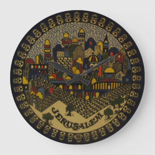 Grande Horloge Ronde Jérusalem en céramique