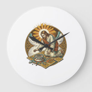 Grande Horloge Ronde Jésus a laissé tomber le gâteau d'anniversaire fac