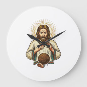 Grande Horloge Ronde Jésus a laissé tomber un lourd ballon médical orte