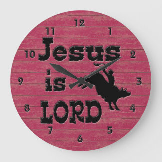 Grande Horloge Ronde Jésus est Lord Bull Rider
