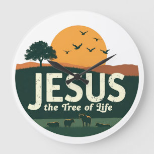 Grande Horloge Ronde Jésus : L'arbre de vie