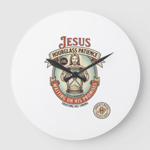 Grande Horloge Ronde Jésus Sablier Patience Jésus Sablier Patience 