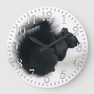 Grande Horloge Ronde Jeune écureuil en hiver