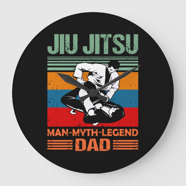 Grande Horloge Ronde Jiu Jitsu Papa Man Legend martial (Recto)