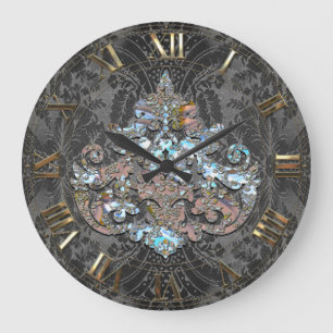 Grande Horloge Ronde Joie Goth élégant de Veyla