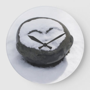 Grande Horloge Ronde Joli Bouddha Avec Le Visage De Neige