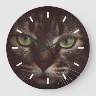 Grande Horloge Ronde Joli chat tabby