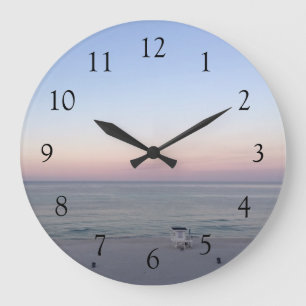 Grande Horloge Ronde Joli coucher de soleil sur la plage