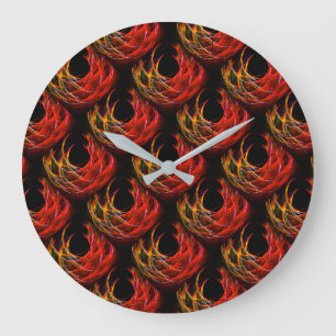 Grande Horloge Ronde Joli Moderne Boho Élégant Motif d'Art Abstrait #50