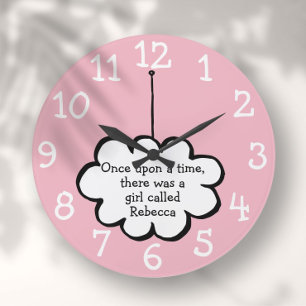 Grande Horloge Ronde Joli nuage au bout d'une ficelle Fun personnalisé