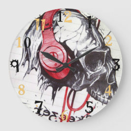 Grande Horloge Ronde Jolie Halloween Skeezer passer une belle journée