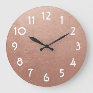 Grande Horloge Ronde Jolie photo de feuille d'or rose