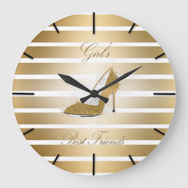 Grande Horloge Ronde Jolie talons hauts chaussures "Filles meilleurs am (Recto)
