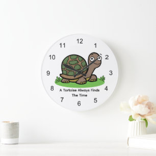 Grande Horloge Ronde Jolie Tortue Trouve Toujours Le Temps