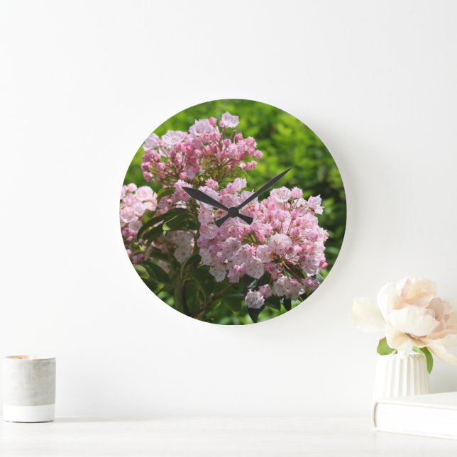 Grande Horloge Ronde Jolies fleurs de laurier rose (Maison)